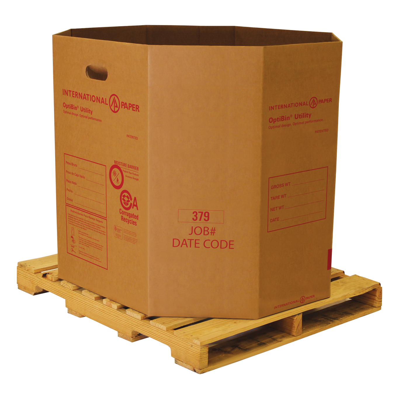 Optibin bulk poultry shipping boxes packaging international paper